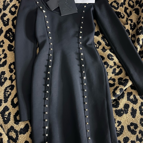 Philipp Plein Dresses & Skirts - Philipp Plein Black Long Sleeve Dress with Studded Detail